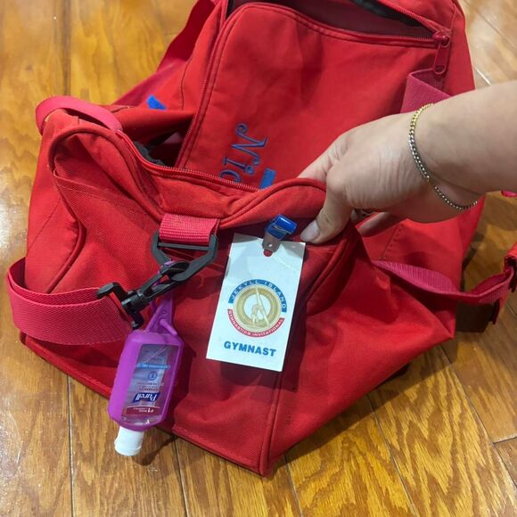 AFG Gymnastic's Duffle Travel Athletic Sports Red Blue White Girl's Gym Bag - Picture 4 of 6